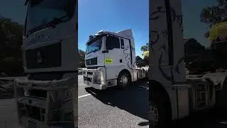 Here Come's A Truck & Yellow Excavator  On A white Truck In Western Australia