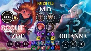 EDG Scout Zoe vs Orianna Mid - KR Patch 11.5