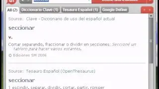 Definici&oacute;n de seccionar