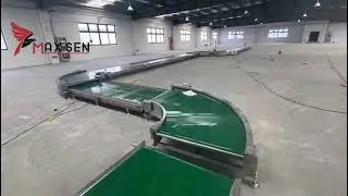 The PVC belt conveyor line system is produced for plastic injection molding factory plant