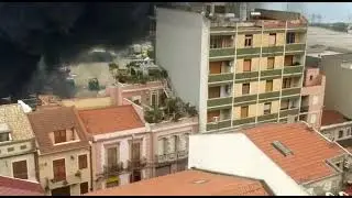 Vasto incendio al deposito di Messina servizi