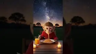 Pure Joy: Baby Monkey Savoring Spaghetti Tastes Happiness #cute #animals #funny