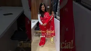 #vedsilks_by_shravanthi #christmas  special Georgette saree with thread #work vijayanagar 9148158168
