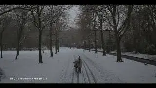 Snow zuiderpark Den Haag in 4K | Drone video