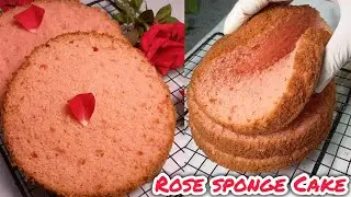 Rose Sponge Cake Recipe || Fluffy and Moist Cake Recipe || Bakery Cake Recipe #trending #viral #4k 