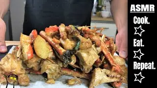 Stir Fry Ginger Scallion Crab Legs | Try This vs Boiling | Cooking ASMR