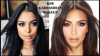 Kim Kardashian Makeup For Dark Skin ( Full Face - Foundation, contour, highlight, eyes, lips )