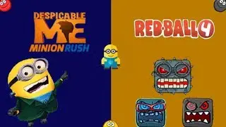 RED BALL 4 & MINION RUSH - 'ALL BOSSES' Battle with All Balls & 'MINIONS'