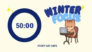 STUDY WITH ME 4x50 min Winter Focus Pomodoro Timer | Cozy Winter 🐈| perfect for studying & working