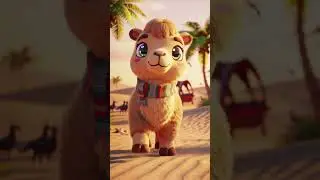 Fluffy Camel Walks the Desert Like a Boss 🐾🌵 | #fluffydash #shorts