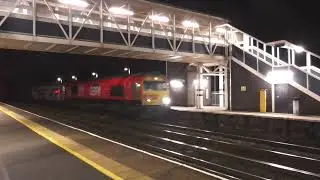 GBRf 66710 with great tones and the Rail 200 Inspiration Train passing West Byfleet, on 17/10/25