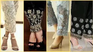 Classy and Sleek Embroidered Trousers/Cigarette Pants | Latest Trousers Designs