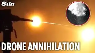 Russian Shahed drones obliterated by Ukrainian anti aircraft system in fiery barrage