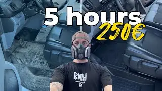 Detailed cleaning of a construction van 🏗️