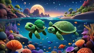 Two Tiny Turtles Sleep on a Rock | Gentle Bedtime Rhyme for Kids | Turtle Lullaby Song