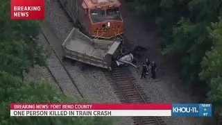 One dead after train slams into dump truck in Fort Bend County