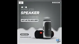 Wireless Speaker | Social Media Banners | Photoshop Tutorials