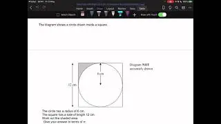 Practice paper 2 Q13 circle area in terms of Pi