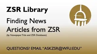 Finding News Articles from ZSR by title and by database