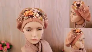 Flowers Embroidered Beret - How To Embroider a Beret - Product To Sell - Gift Idea