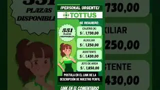 trabaja en Tottus sin experiencia #empleo #convocatorias #bolsadetrabajo