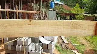 Gabarito da obra em declive