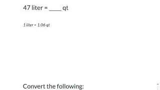 Ratio table - conversion - unit