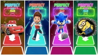 McQueen vs Ryder vs Sonic vs Minions in Tiles Hop EDM Rush Game play🎶