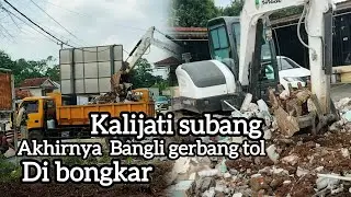 Evakuasi pembongkaran bangunan liar,  kepolisian, satpol pp jaga jaga, Kalijati subang