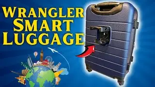 Wrangler Smart Luggage Set with Cup & Phone Holder, USB Port, 20-Inch Carry-On (UNBOXING REVIEW!)