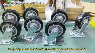 Heavy Duty Industrial casters 6inch Modified Nylon Wheels Swivel Caster #casters #casterwheel #nylon