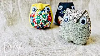 余り布で作る　簡単カワイイふくろうの作り方　手縫いでもミシンでも作れます　リバティ使用　How to make an owl 如何制作猫头鹰　C&oacute;mo hacer un b&uacute;ho