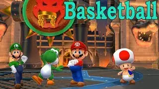 Mario Sports Mix Basketball #13 Mario, Toad Vs Yoshi, Luigi at Bowser's Castle (Com Hard)