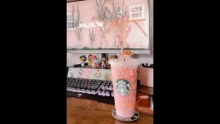 Make pink iced coffee with me! Animal crossing edition 🤍