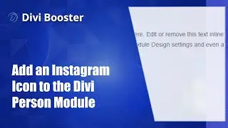 Add an Instagram Icon to the Divi Person Module