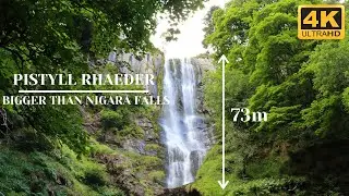PISTYLL RHAEADR WATERFALL IN WALES - THE BIGGEST WATERFALL IN WALES 4K