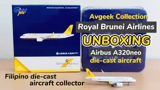 UNBOXING Royal Brunei Airlines A320NEO die-cast aircraft model | Filipino die-cast collector