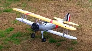 GUILLOW'S STEARMAN PT-17 RC CONVERSION GRASS FIELD FLIGHT DEMO!
