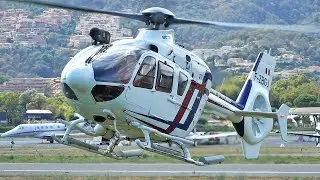 Airbus Helicopters H135 (EC135) Douanes landing & take off at Cannes airport | French Riviera