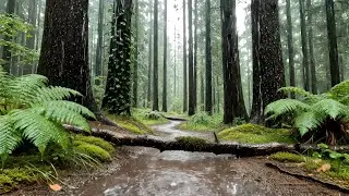 Heavy Rain Sound in Lush Forest | Natural Rain Ambience for Relaxation & Study