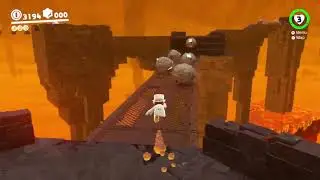 Super Mario Odyssey - Moon Caves Charging Chuck section without Charging Chuck