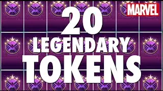 20 LEGENDARY TOKENS Opening! Hunt for 5-Star Covers - Marvel Puzzle Quest with adampq