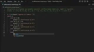 Match Python  - Desarrolle un programa que permita convertir calificaciones numéricas