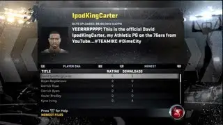 NBA 2K12 &mdash; как скачать Дэвида IpodKingCarter с 2K Share и добавить его в любой режим | NBA 2K13