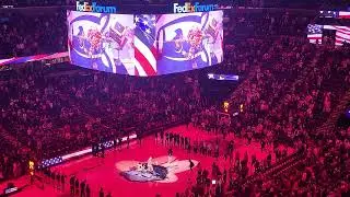 Mononeon sings and plays the National Anthem at Warriors vs. Grizzlies game Memphis, TN