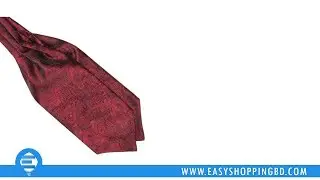 Light Red Floral Ascot Tie For Men in Bangladesh
