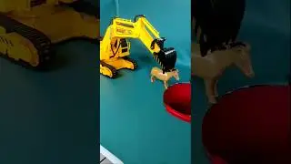 Excavator Shocked by Flying Horse! #Excavator #FlyingHorse #ToyExcavator #ExcavatorSurprised #horse