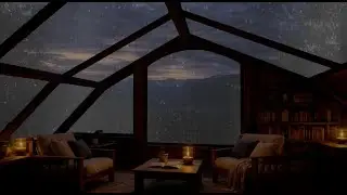 Sleep instantly | Gentle Rain Falling on Glass Cabin at Night 🌧️ | Cozy Relax Sounds