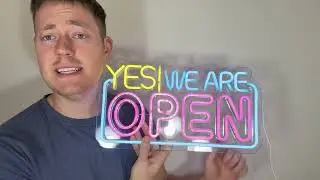 Basaneon Bright Open Sign Dimmable Open Neon Signs, USB or Battery Operated Open SignS for Business