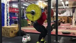 Aleksander Khvostov 7 squats with 100kg 7 jerks 40+40kg 7 rounds last set